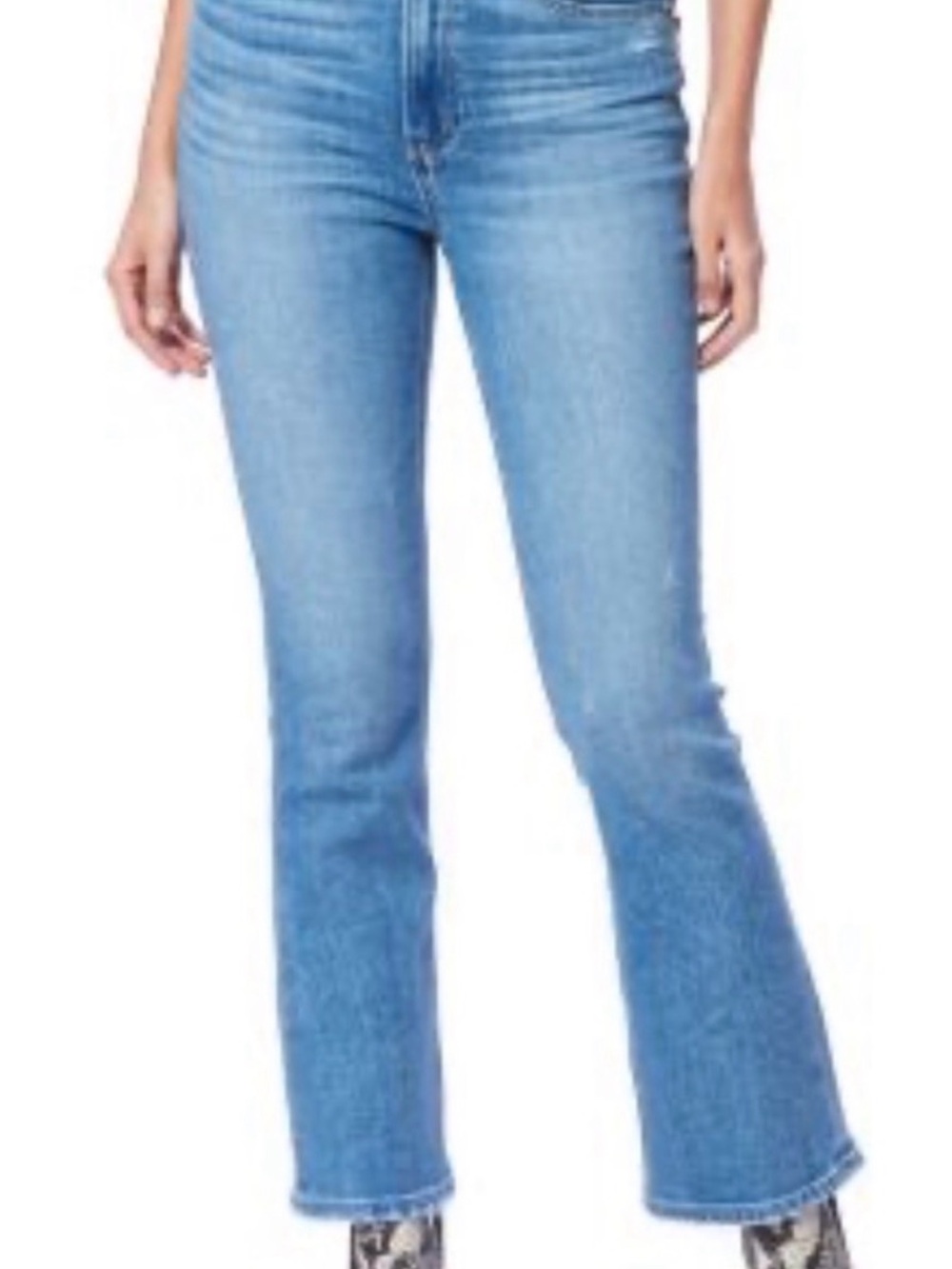PAIGE Claudine High Rise Ankle Light Blue Flare Jeans
